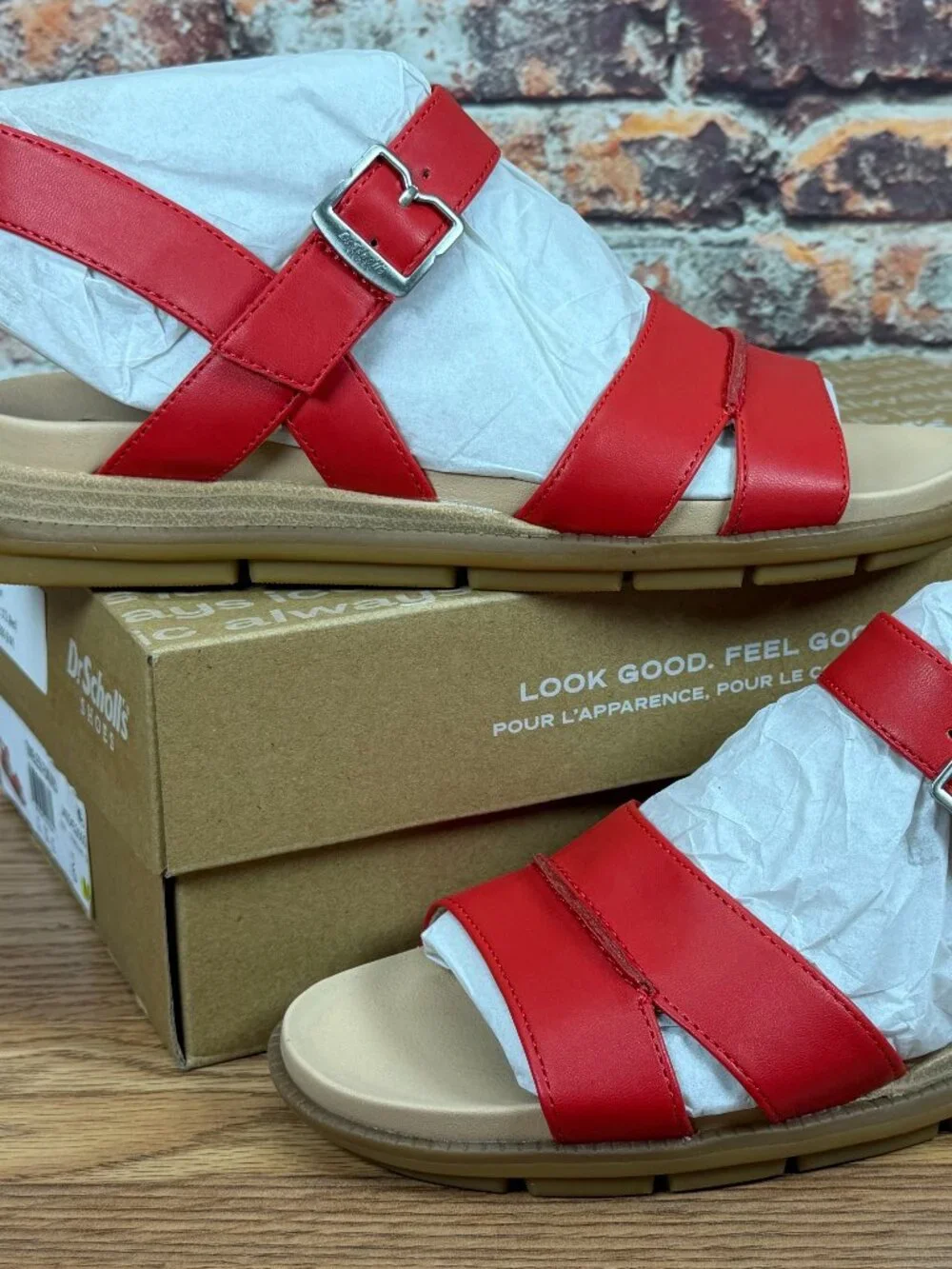 Womens Dr. Scholls Timeless Fun Red Casual Sandals Size 6 M